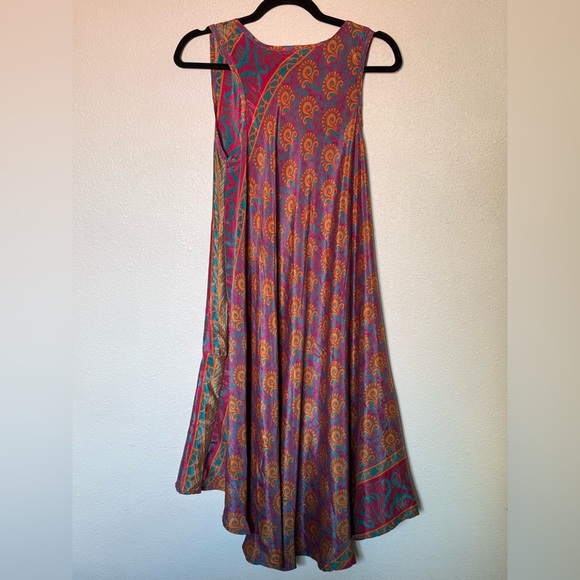 Dharma 70% silk Multicolor Sleeveless Dress size S/m - Picture 7 of 7